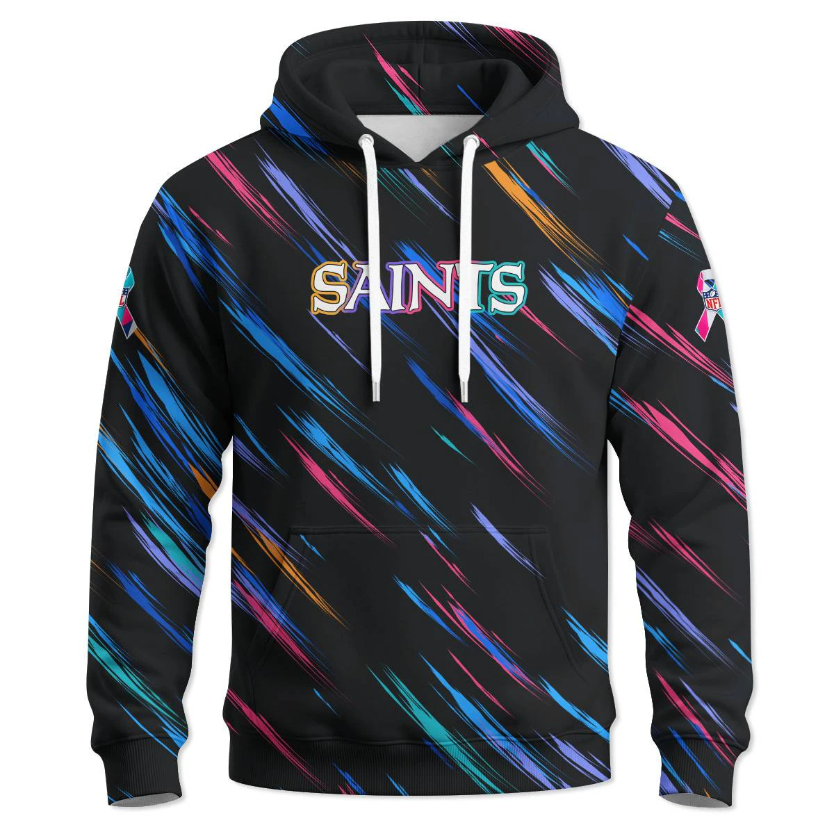 New Orleans Saints Crucial Catch Hoodie, Men's Black Gold Pullover Hoodie